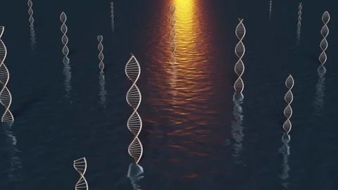 DNA molecule in water. 3d animation render Stock Footage 246701520