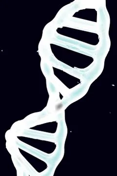 DNA Molecule in X-ray. Isolated 3D Render on Black. Stock Illustration