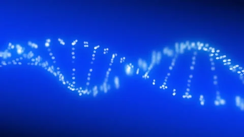 DNA with molecules, 3d visualization of a DNA spiral Stock Footage 150997478