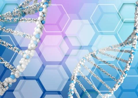DNA molecules on an abstract background Illustrazione stock