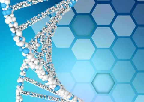 DNA molecules on an abstract background Stock Illustration