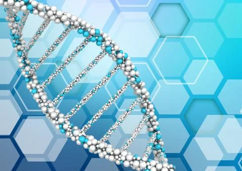 DNA molecules on an abstract background Illustrazione stock