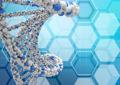 DNA molecules on an abstract background Stock Illustration