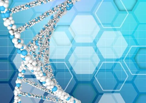 DNA molecules on an abstract background Stockillustratie
