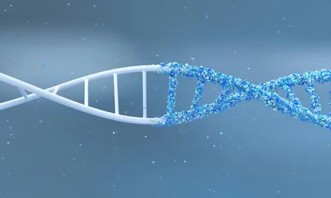 DNA Molecules and atoms Illustrazione stock
