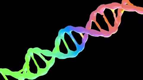 DNA molecules animation on a black background. Stock Footage 242352955