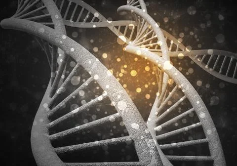 DNA molecules background, 3D rendering Stockillustratie