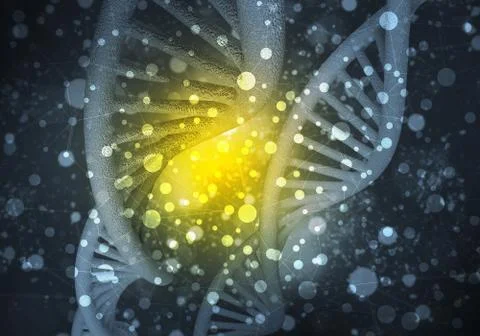 DNA molecules background, 3D rendering 스톡 일러스트