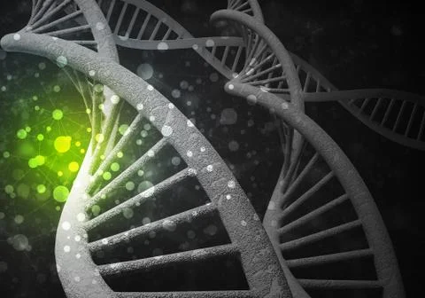 DNA molecules background, 3D rendering Stock Illustration