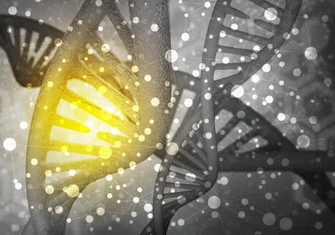 DNA molecules background, 3D rendering Stock Illustration