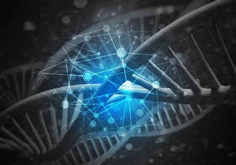 DNA molecules background Background image with DNA molecule research conce... 스톡 사진