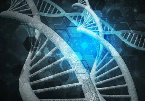 DNA molecules background Background image with DNA molecule research conce... Stock Photos