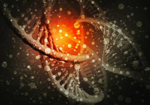 DNA molecules background Background image with DNA molecule research conce... 스톡 사진