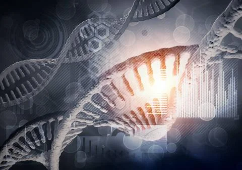 DNA molecules background Background image with DNA molecule research conce... Stock Photos