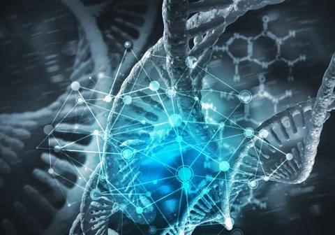 DNA molecules background イラスト素材