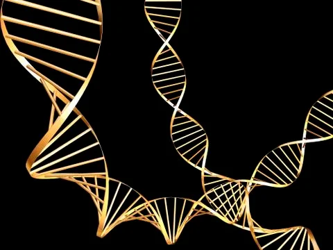 Dna molecules, computer artwork Stock Illustration