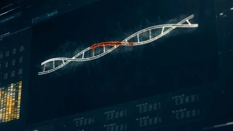 DNA molecules replaced, replication process, nano treatment, DNA evolution Stock Footage