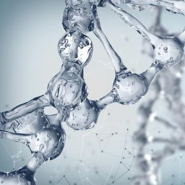 DNA molecules on the science background. Stockillustratie