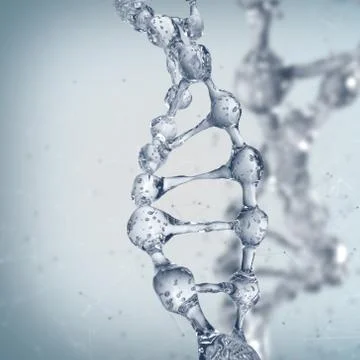 DNA molecules on the science background. 库存插图