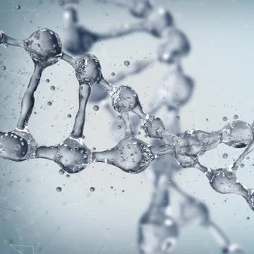 DNA molecules on the science background. Stockillustratie