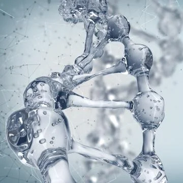 DNA molecules on the science background. Illustrazione stock