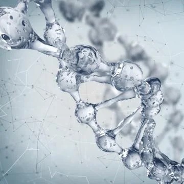 DNA molecules on the science background. Stockillustratie