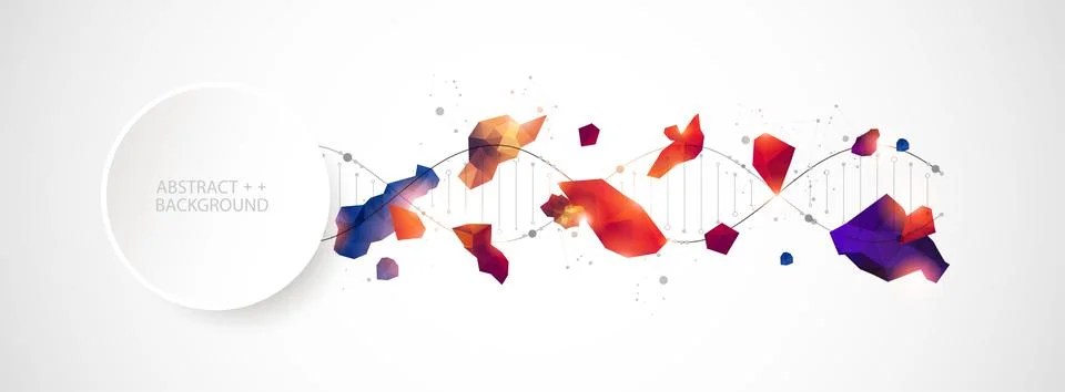 DNA molecules science template, abstract background. Vector illustration. Illustrazione stock
