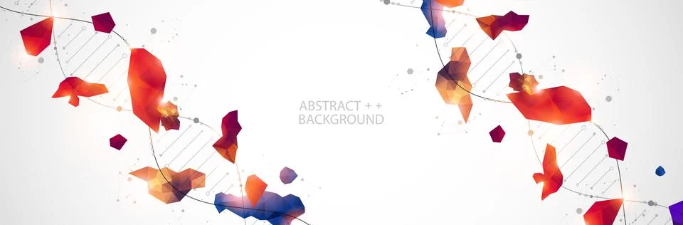 DNA molecules science template, abstract background. Vector illustration. イラスト素材