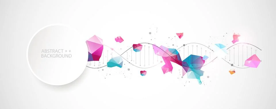 DNA molecules science template, abstract background. Vector illustration. Stock Illustration