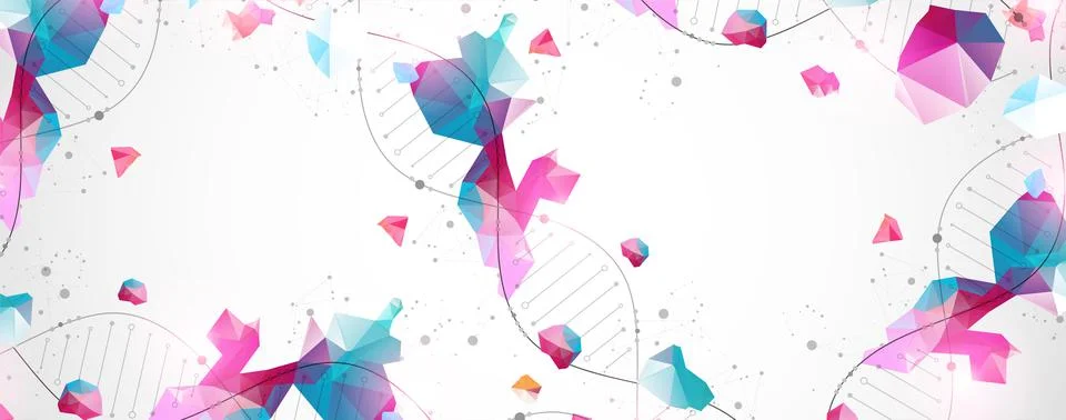 DNA molecules science template, abstract background. Vector illustration. イラスト素材