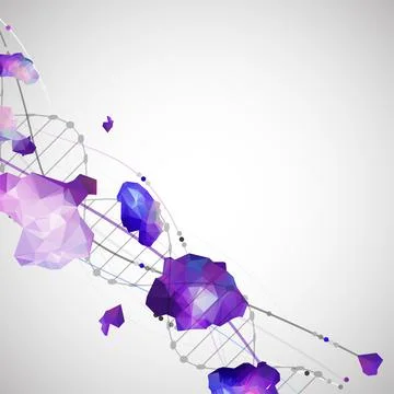 DNA molecules science template, abstract background. Vector illustration. Stockillustratie