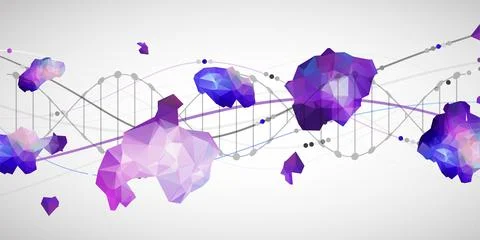DNA molecules science template, abstract background. Vector illustration. イラスト素材