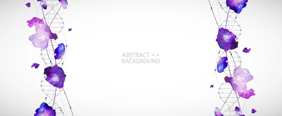DNA molecules science template, abstract background. Vector illustration. Stock Illustration