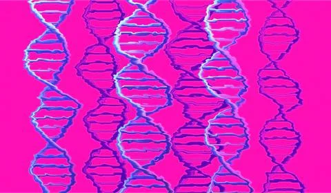 DNA molecules structure. Science and Technology concept, vivid scientific Illustrazione stock