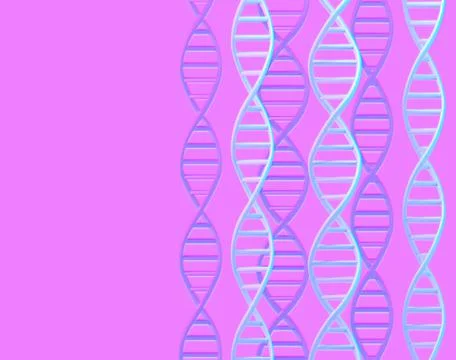 DNA molecules structures on pink background. Science and Technology Stock Illustration