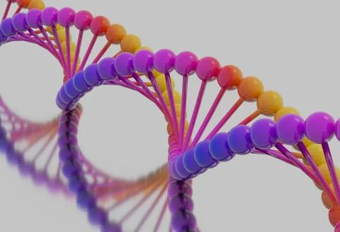 DNA multi color isolated on white 3d illustration Stock Illustration