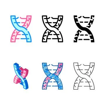 Dna multistyle decay color icon vector flat Stock Illustration