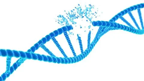 DNA mutation double helix strand. Stock Illustration
