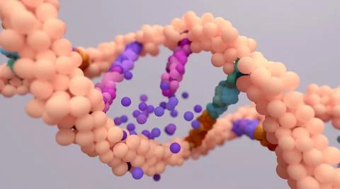 DNA mutation, a mutation is a change in a DNA sequence Stock Illustration