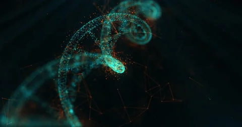 DNA Particles Rotate Background Loop 스톡 동영상 160578565