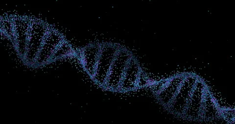Dna, pattern and spiral science molecule in studio for medical research for Stock Footage 279130281