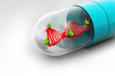 Dna in pill Stock Illustration