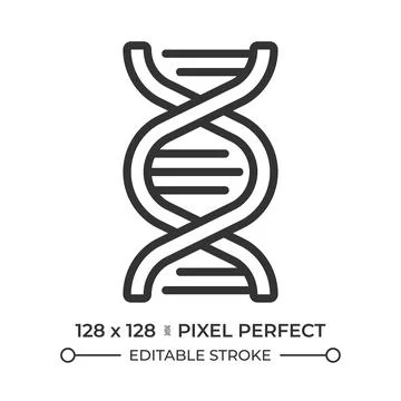 DNA pixel perfect simple line icon Stock Illustration