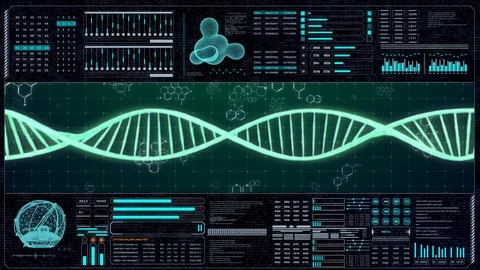 DNA Polished Double Helix Molecule Spin Strand Structure Futuristic. Stock Footage 110828539