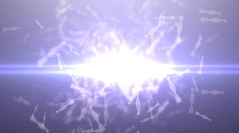 DNA randomly flying against the bright light. Many DNA Stock Footage 56230272
