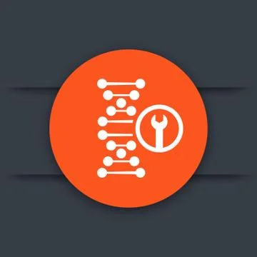 Dna repair flat icon, vector illustration Stock Illustration