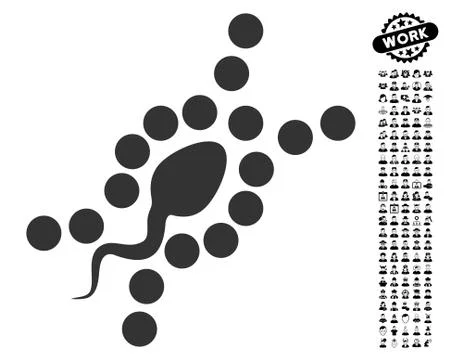 DNA Replication Icon with People Bonus Stockillustratie