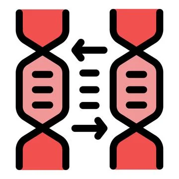 Dna replication process showing double helix structure exchanging information イラスト素材
