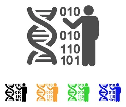 DNA Research Flat Icon 스톡 일러스트