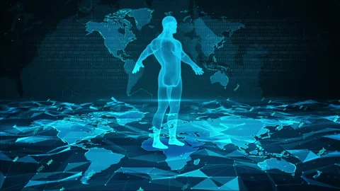 DNA Research in Human Body 3D Futuristic Digital Technology Stock Footage 339045995